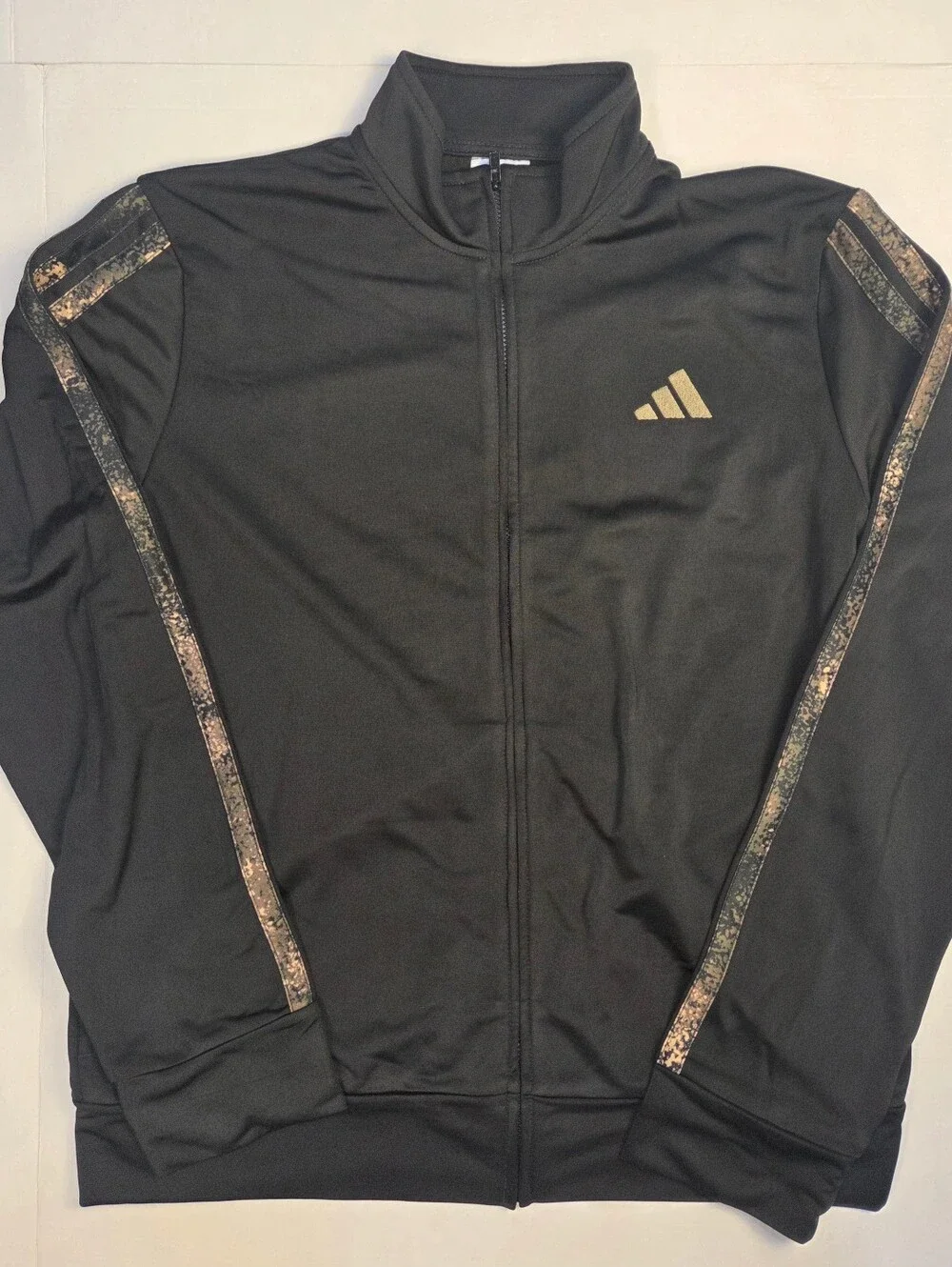 Adidas Kids Black Track Jacket & Pants Set - Black with Metallic Accents